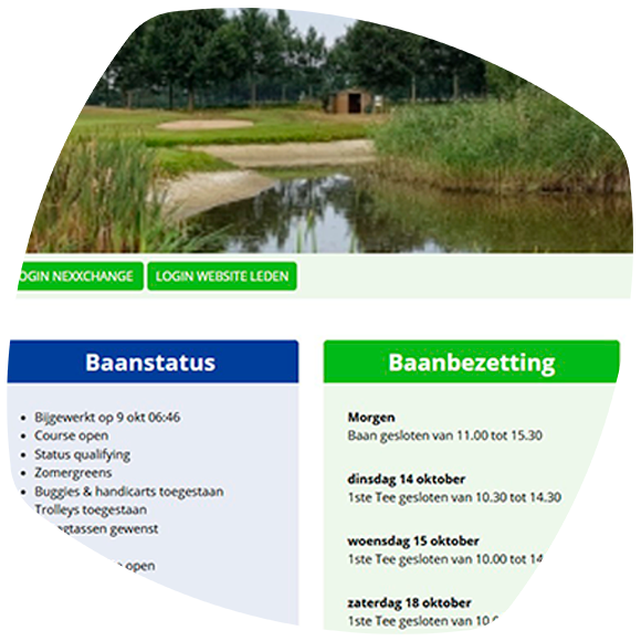 Baan status en baanbezetting bij Golfclub de Schoot